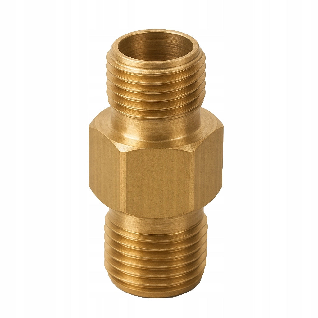 Adattatore Ottone per Idropulitrice 1/4GZ-1/4GZ – Alta Pressione | Filettatura 1/4" | Uso con Acqua e Aria