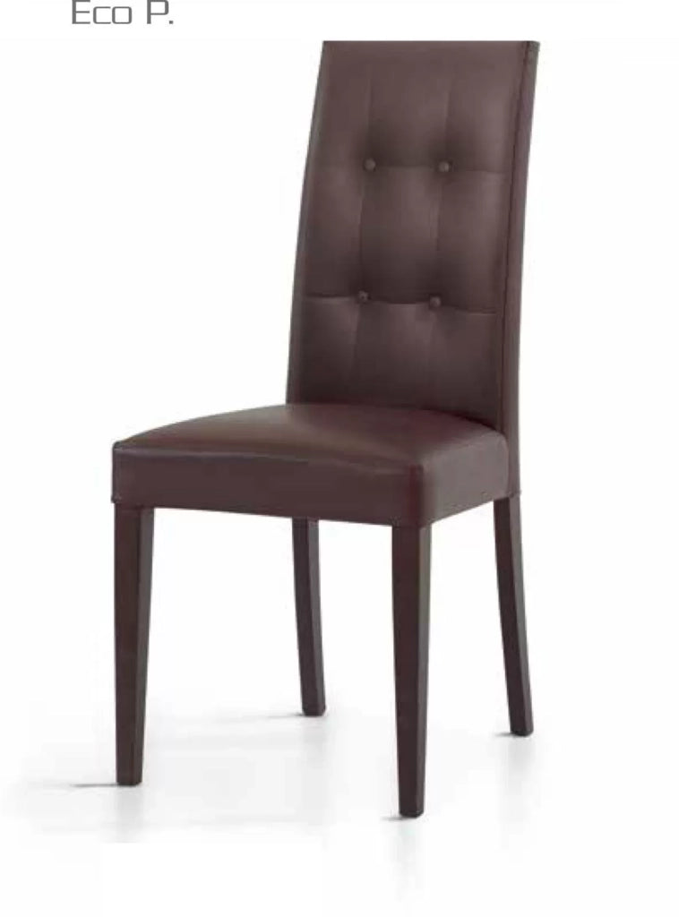 Set 2 sedie moderne in ecopelle 4 bottoni marrone (676) - Mobili 2G