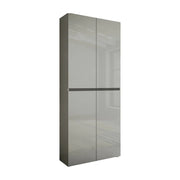 Scarpiera Antaleone, Mobile portascarpe, Armadio da ingresso multiuso, Mobiletto per calzature, Made in Italy, 80x34h200 cm, Grigio