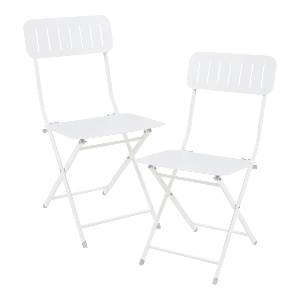 Set Sande di 2 Sedie Pieghevoli - Bianco [en.casa]