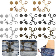 8 Set di Viti per Jeans - Viti con Regolazione senza Spillo - Spille per Jeans con Funzione di Blocco - Chiusure per Jeans Rimosibili