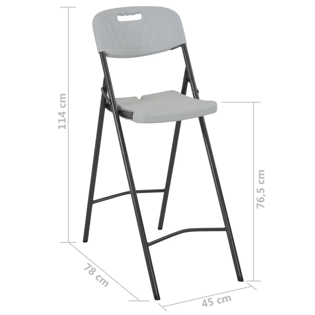 Sgabelli da Bar Pieghevoli 2 pz HDPE e Acciaio Bianco CFW9167097