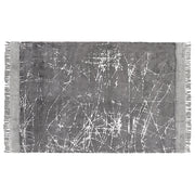 Tappeto moderno in viscosa con frange 140 x 200 cm grigio stile moderno contemporaneo camera da letto soggiorno
