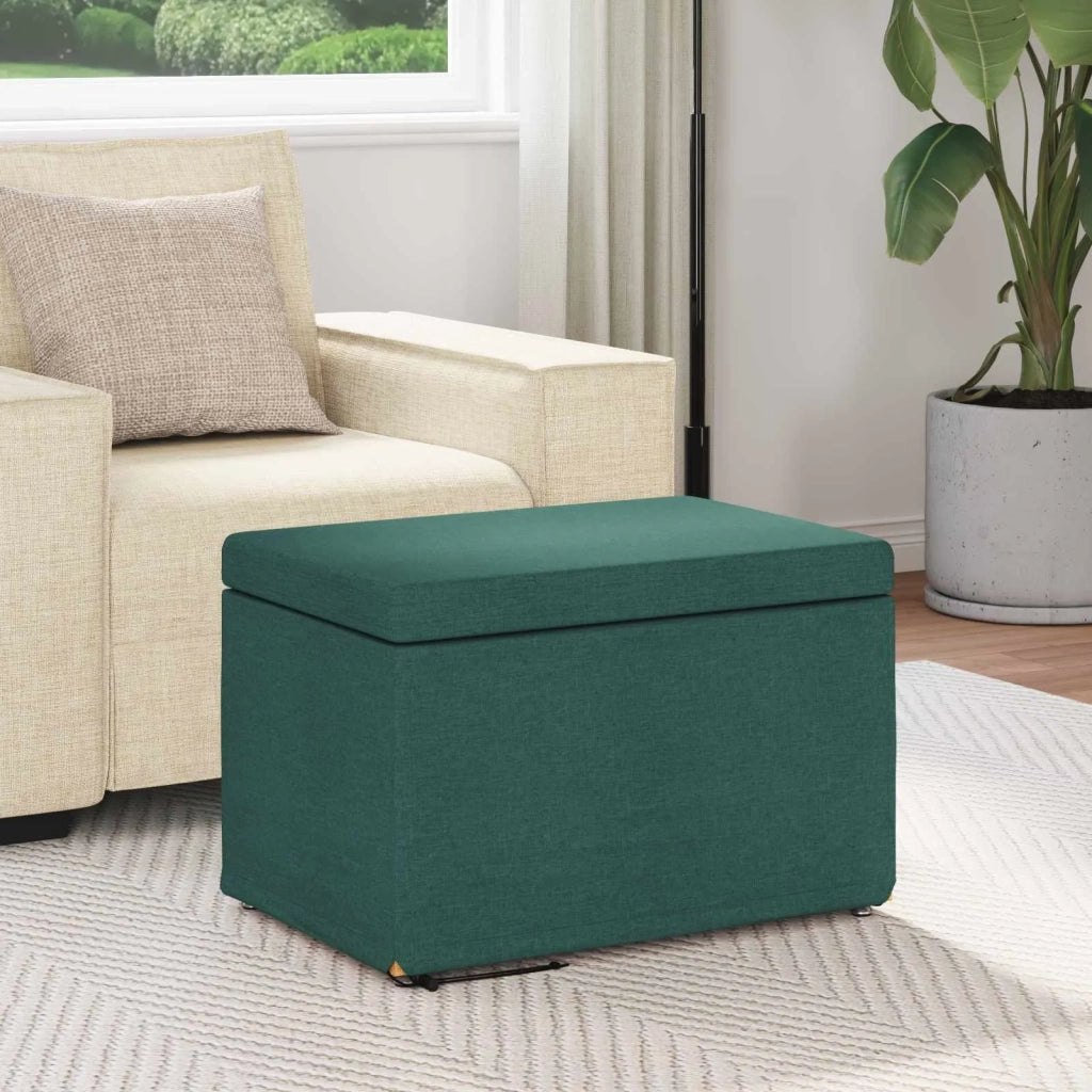 Pouf Verde Scuro 61 x 41 x 40 cm Tessuto e Legno Ingegnerizzato 876761