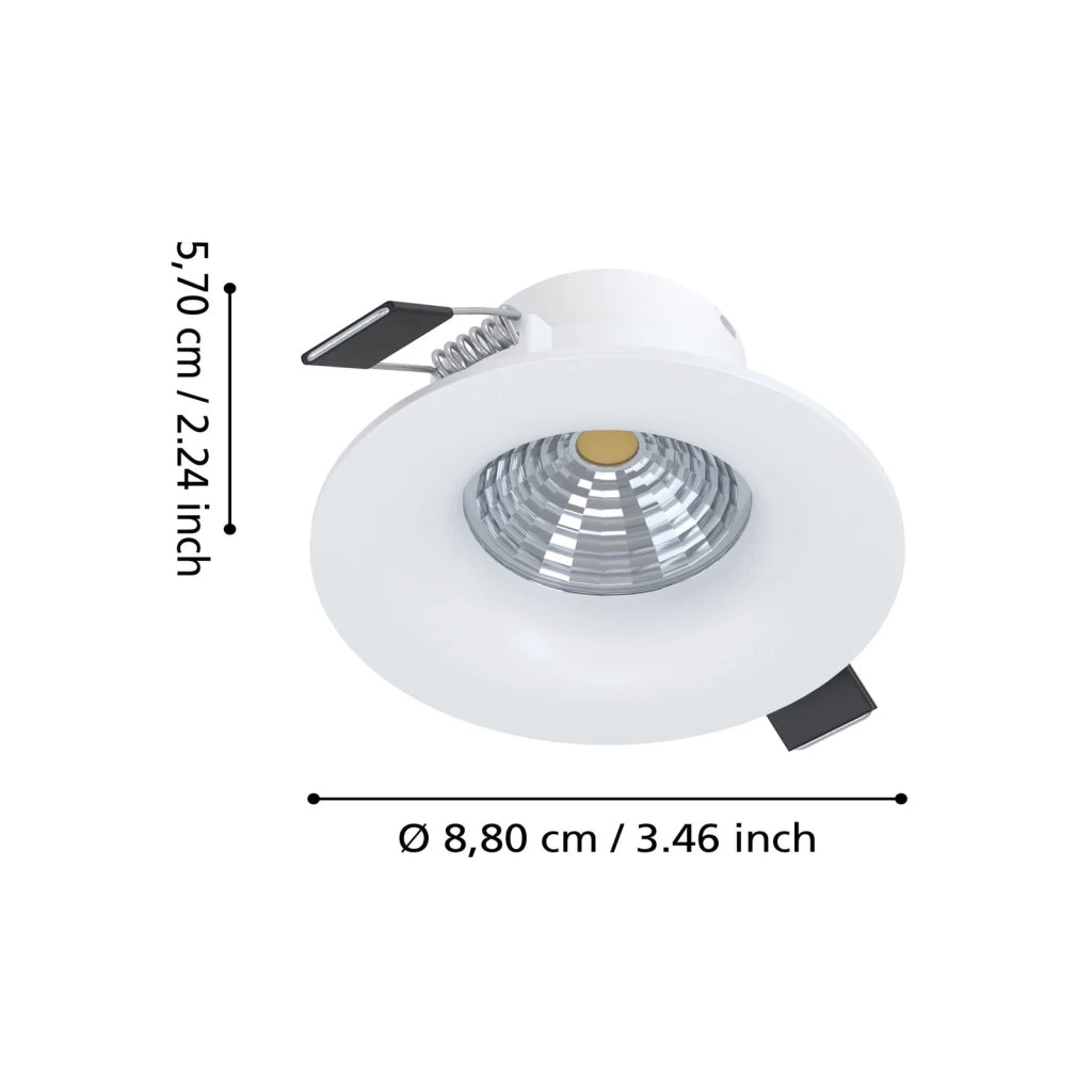 Faretto Incasso Moderno Saliceto Alluminio Bianco Led 6W 580Lm Ip20