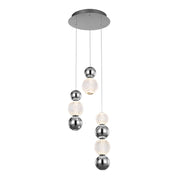 Lampadario cromato 7 sfere LED 21W 3000K Oter Italux