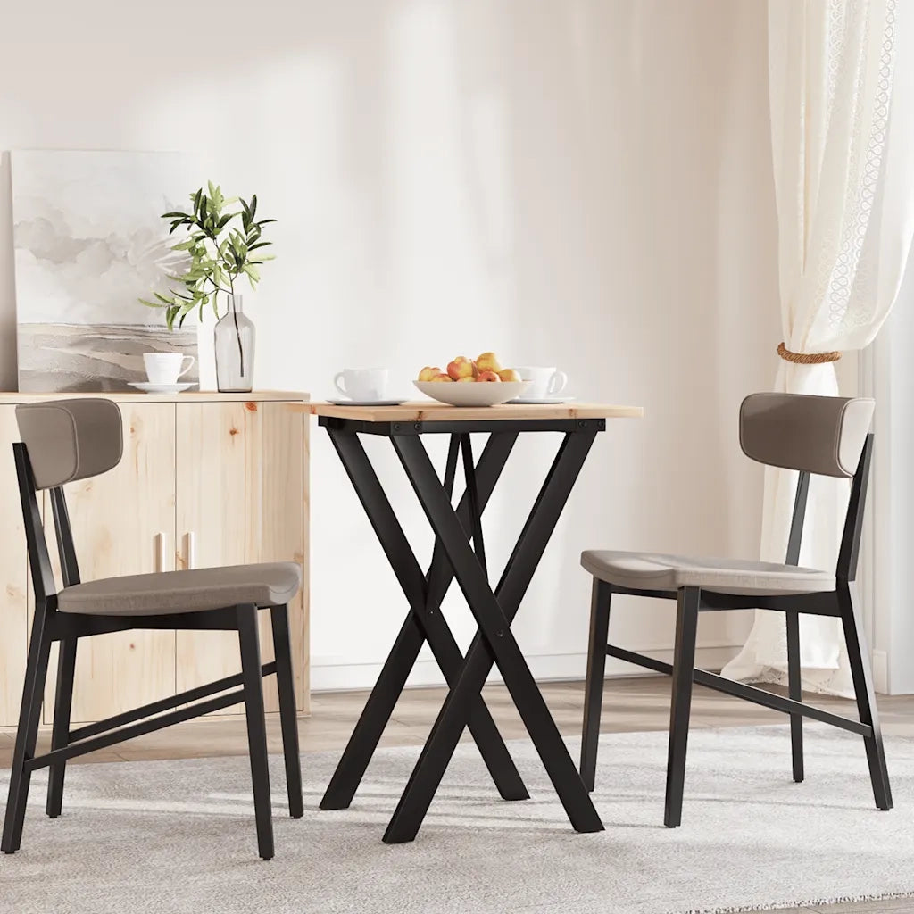 Tavolo da Pranzo Telaio a X 50x50x75 cm Legno Pino e Acciaio