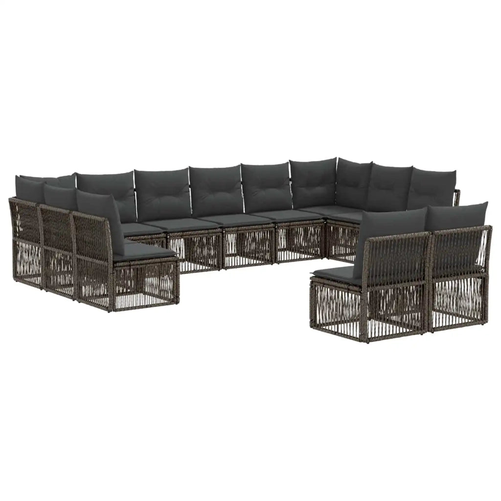 Set Divano da Giardino 12 pcs Grigio polyrattan 3434381