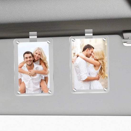 Fotolijst auto a doppio supporto magnetico personalizzabile per accessori auto con ombrellino per foto personalizzata