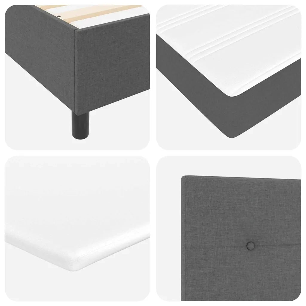 Letto a molle con materasso Grigio scuro 100 x 200 cm Tessuto 3340551
