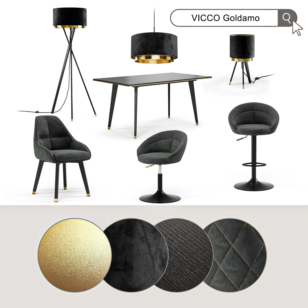 Lampada da terra Vicco nera, 50 x 154 cm