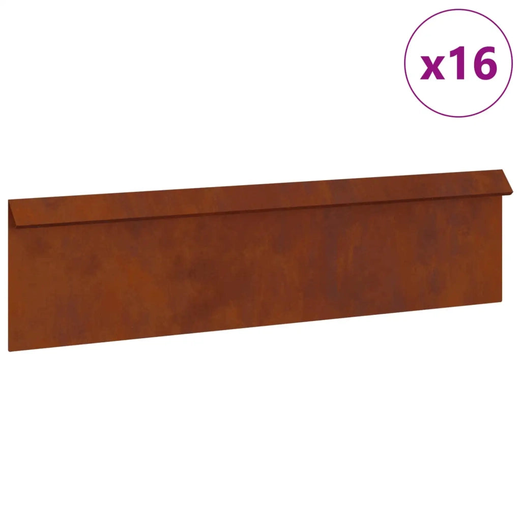 Recinto per lumache 16 pcs Ruggine 100 x 3,5 x 25 cm 874866