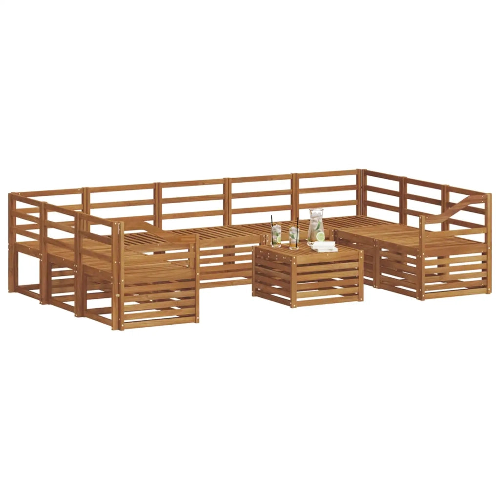 Set divani 10 pcs Naturale Legno di Acacia Massello 3375534