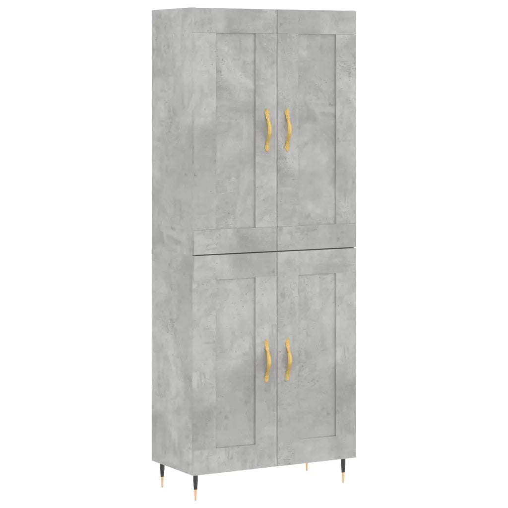 Credenza-Buffet-Armadio da cucina Grigio Cemento 69,5x34x180 cm in Legno Multistrato 604737