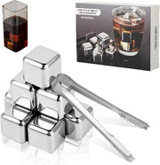 Set di Whiskystati in Acciaio Inossidabile Riciclabili con Attaccatura - 8 Pezzi - Ideale per Cocktail, Vino e Altro