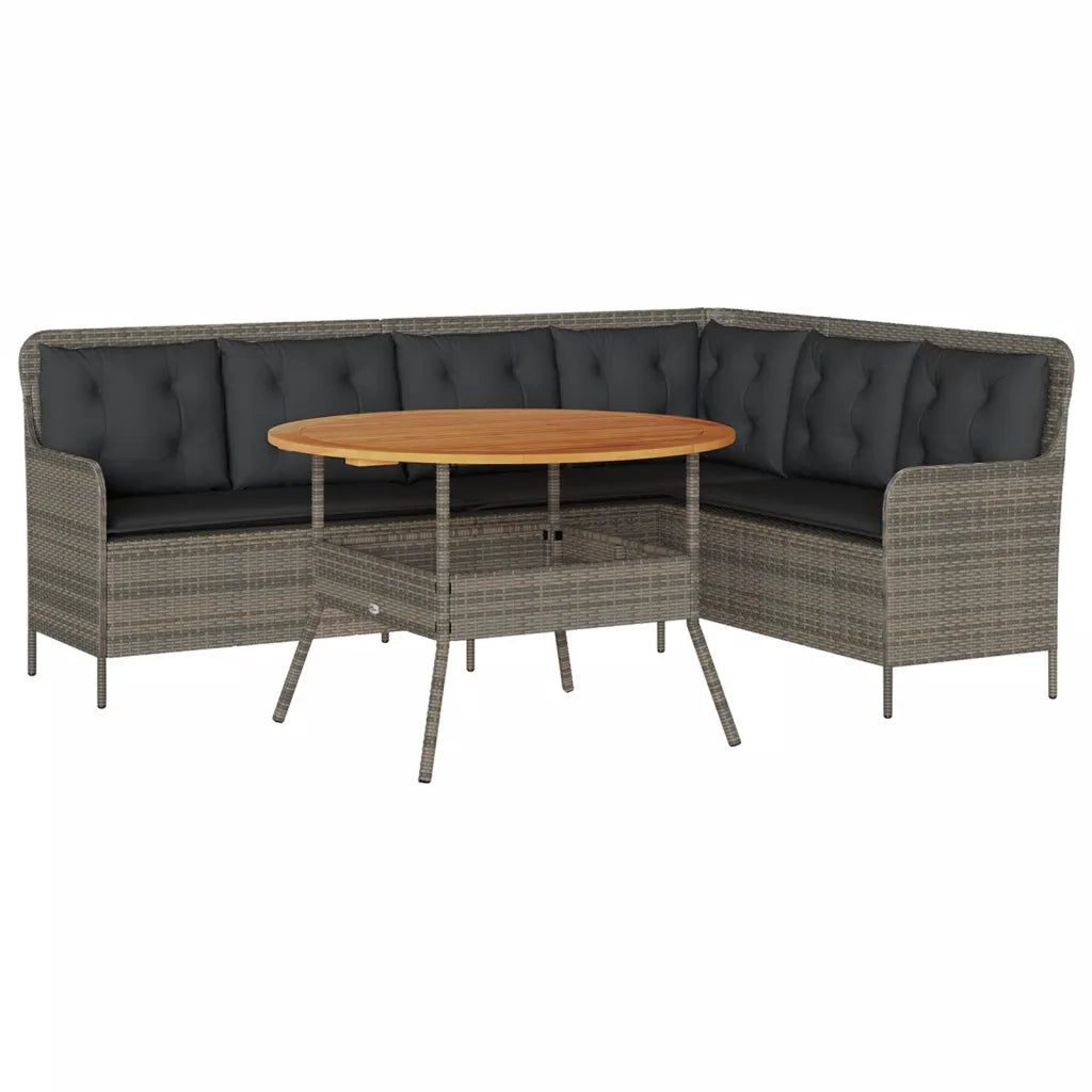 vidaXL Set Divano da Giardino 2 pz con Cuscini Grigio in Polyrattan