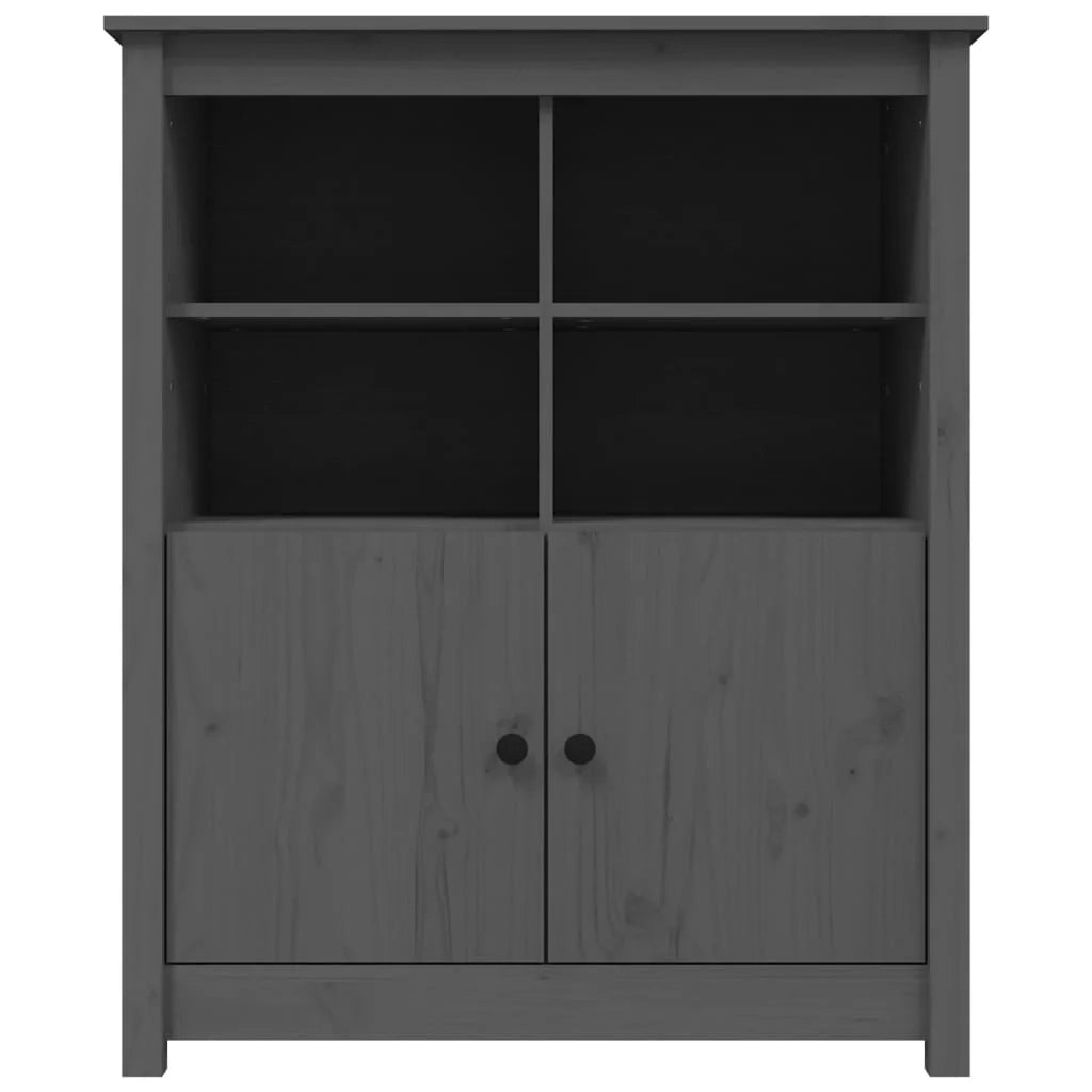Buffet credenza cassettiera armadio mobile contenitore organizer per cucina soggiorno salotto 83 x 41,5 x 100 cm legno massello di pino grigio 02_0031806