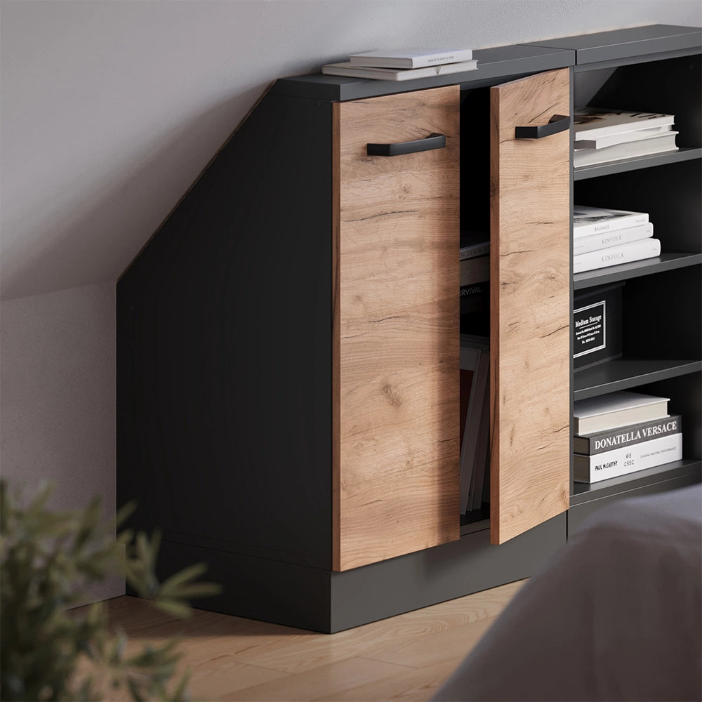 Mobile sottotetto Rion Rovere dorato/Antracite con 2 porte Vicco