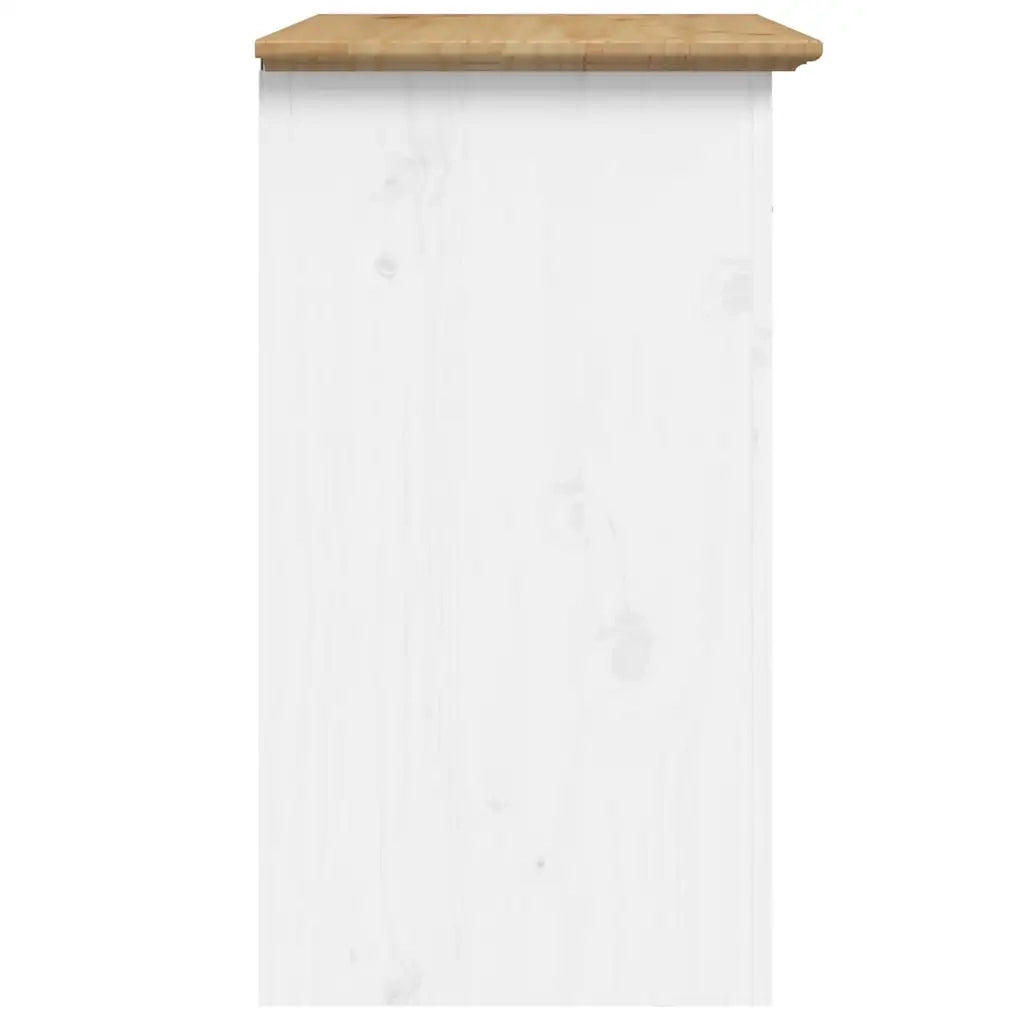 Comodino BODO 53x38,5x67 cm in Legno Massello di Pino Marrone 355054