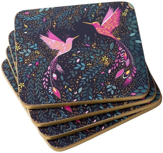 Collezione India di Sara Miller, Paradiso degli Uccelli Zoppini, Set da 4