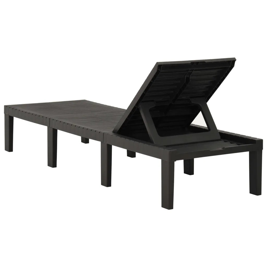 Lettino Prendisole in Plastica Antracite 315827