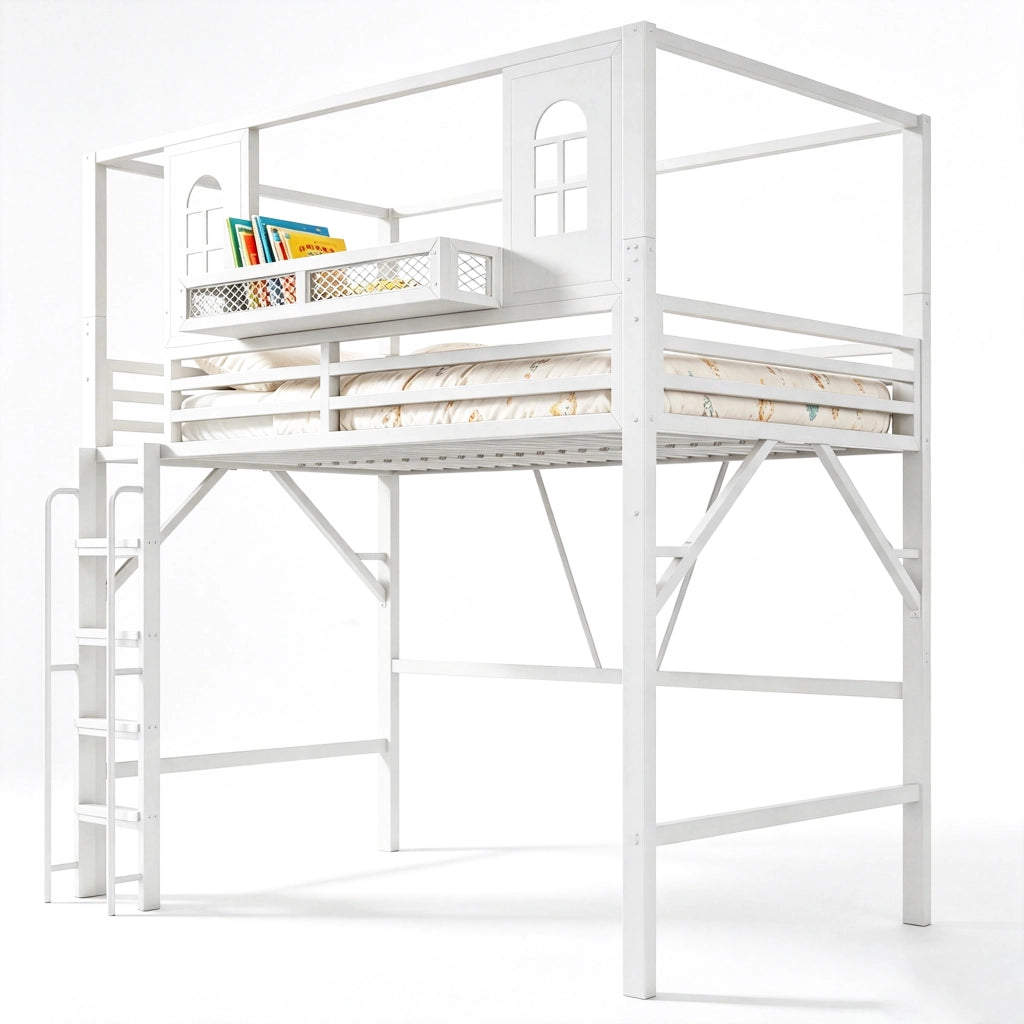 letto a castello metallo bianco 90 x 200 cm