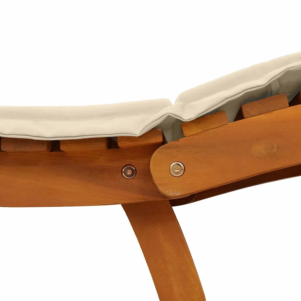 Lettino prendisole 2 pcs Beige Legno di Acacia Massello 4107097