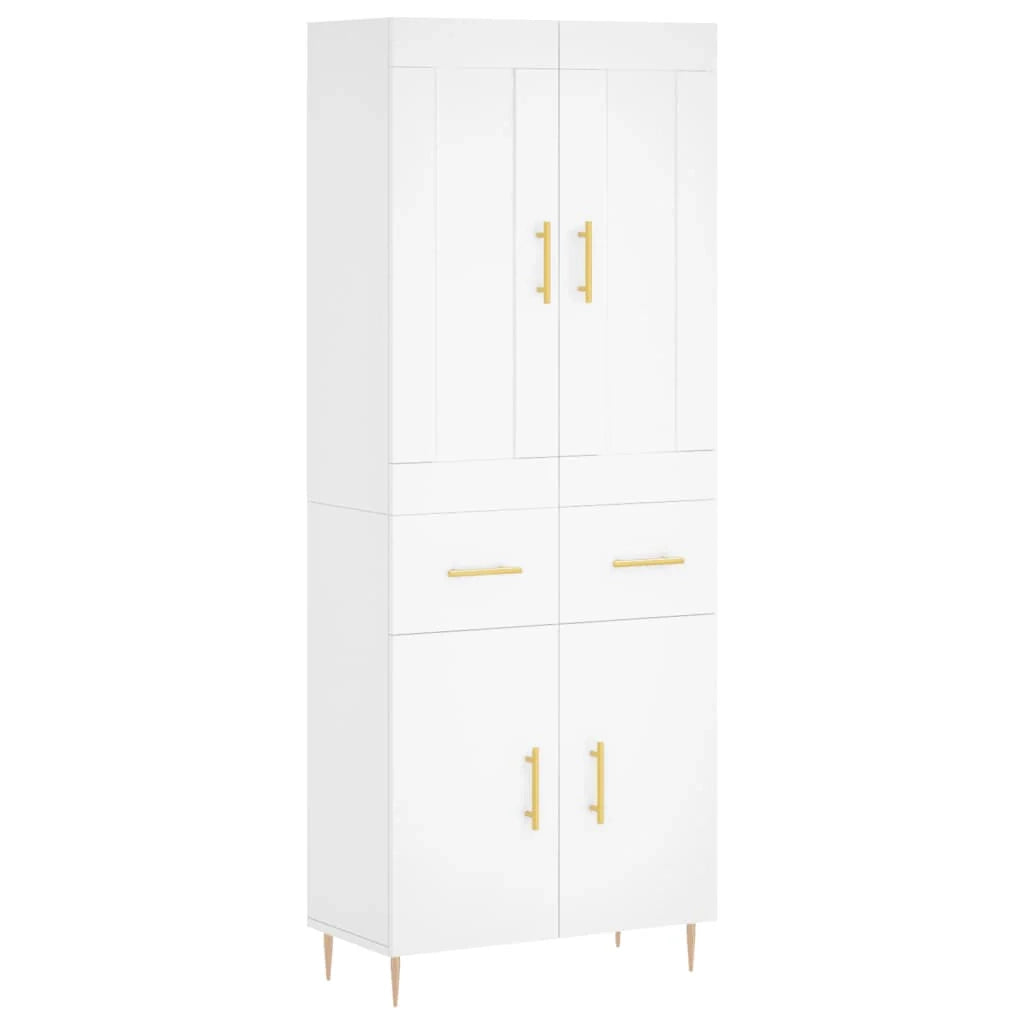 Buffet credenza cassettiera mobiletto mobile contenitore organizer cucina soggiorno salotto alto 69,5 x 34 x 180 cm legno ingegnerizzato bianco 02_0032599