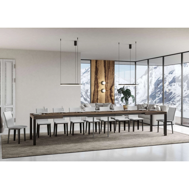 Tavolo allungabile 90x160/420 cm Everyday telaio Antracite - Noce