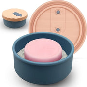 Sacchetto di Silicone Impermeabile per Sapone da Viaggio con Strato di Drenaggio - Ospite Portatile per Sapone al Bar - Mantiene il Sapone Asciutto per Bagno Palestra Campeggio