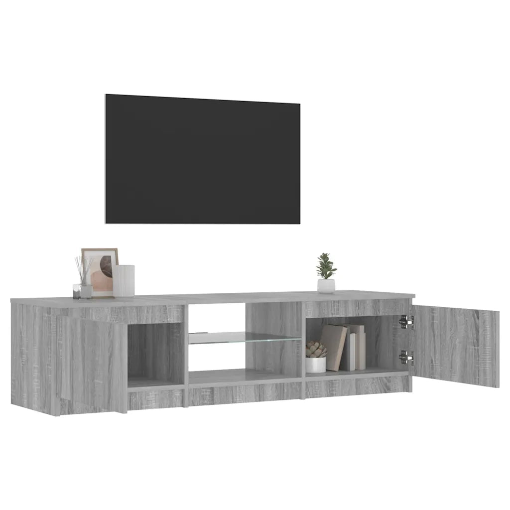 Mobile Porta TV con Luci LED Grigio Sonoma 140x40x36 cm 822682