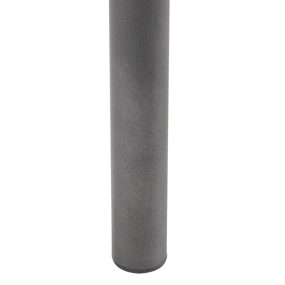 Set Pranzo Piano Grigio Gambe Acciaio Nero Tavolo Rettangolare 110 x 70 cm 4 Sedie Moderne