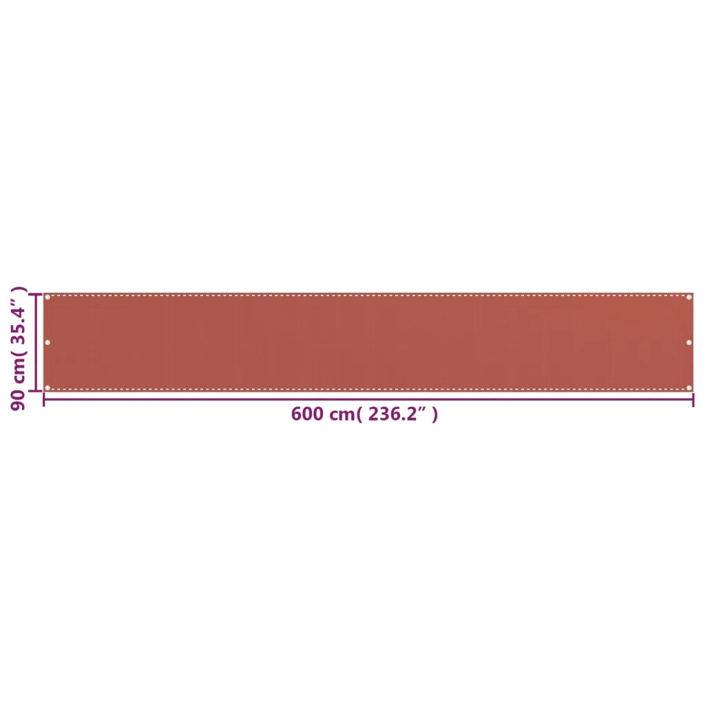 Paravento da Balcone Terracotta 90x600 cm in HDPE cod mxl 19627