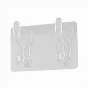 Trade Shop - Set 2 Pz Ganci Adesivi Appendino Doppio 2 Posti Casa A Parete Trasparente 87759 -