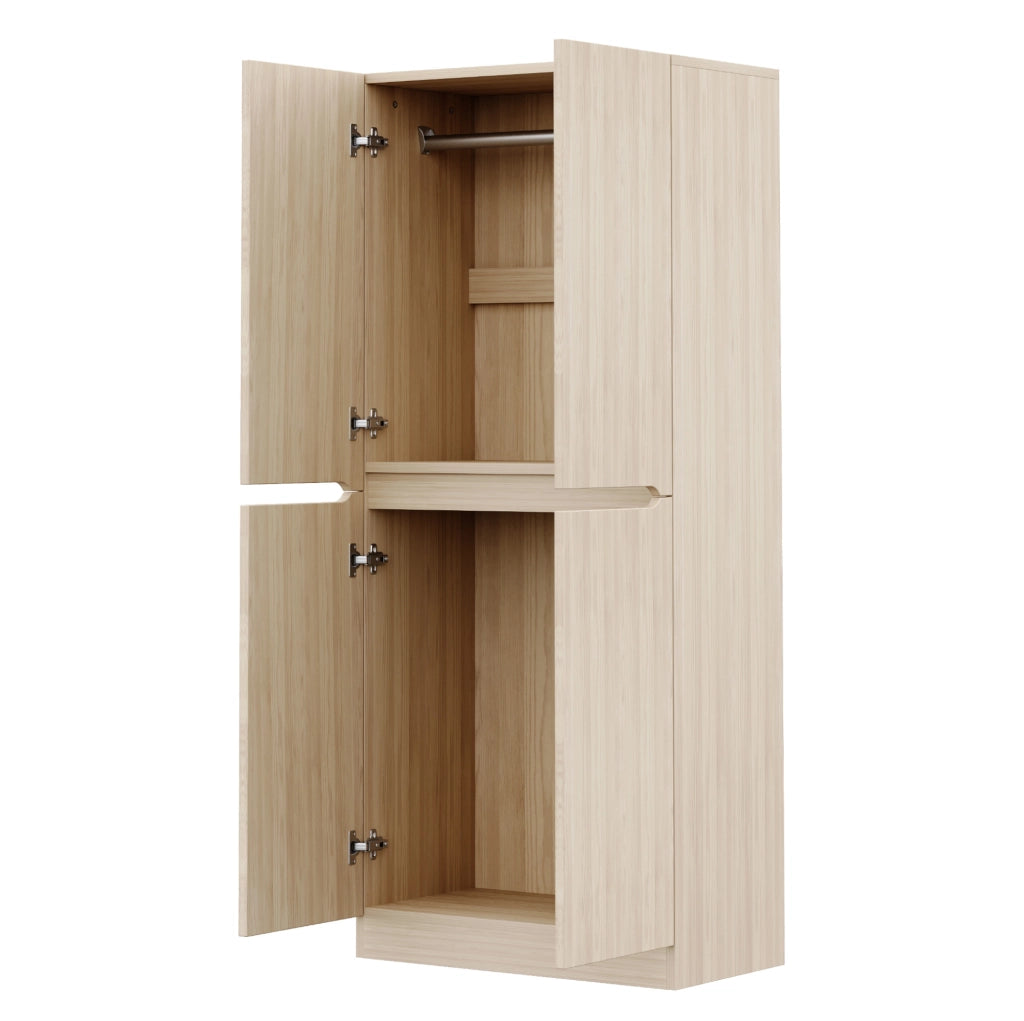 Armadio a doppia anta 70 x 40 x 170 cm in legno colore naturale