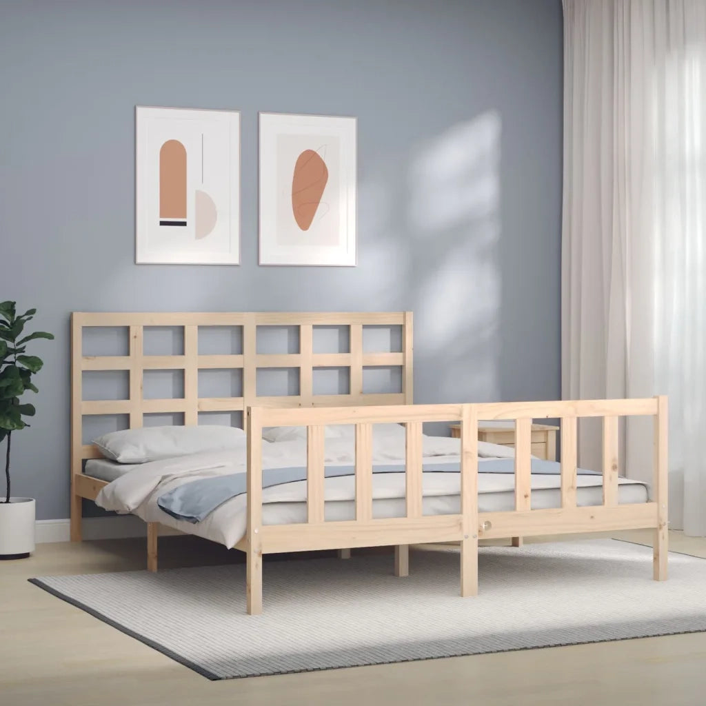 Giroletto senza Materasso-Struttura Letto 160x200 cm in Legno Massello di Pino 591241
