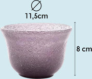Set di 6 piatti in vetro rosa - Design fresco e moderno - Ideale per desserti - 8 x 11,5 x 11,5 cm - 320 g Set di piatti