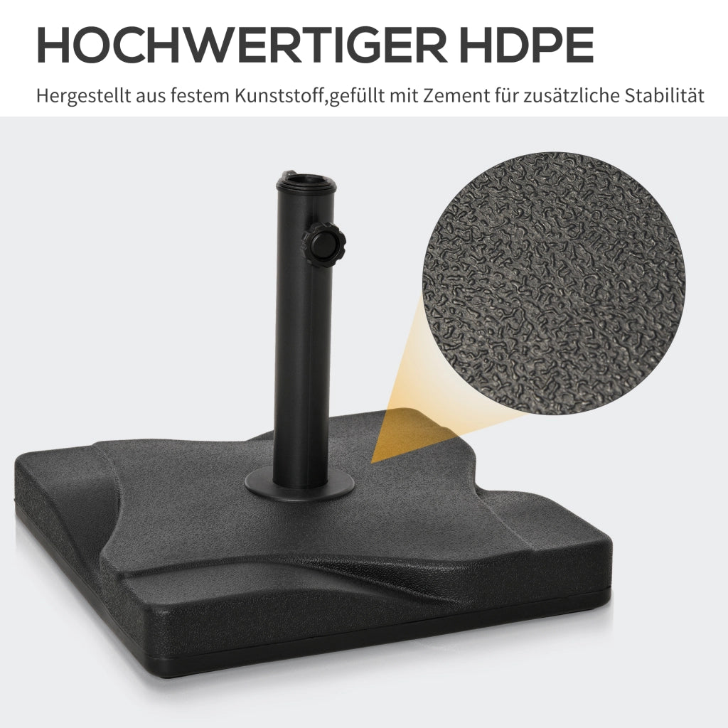 Sostegno per ombrellone 20 kg ¨C zephmum ¨C per asta 32/38/48 mm cemento 41.5x41.5 nero