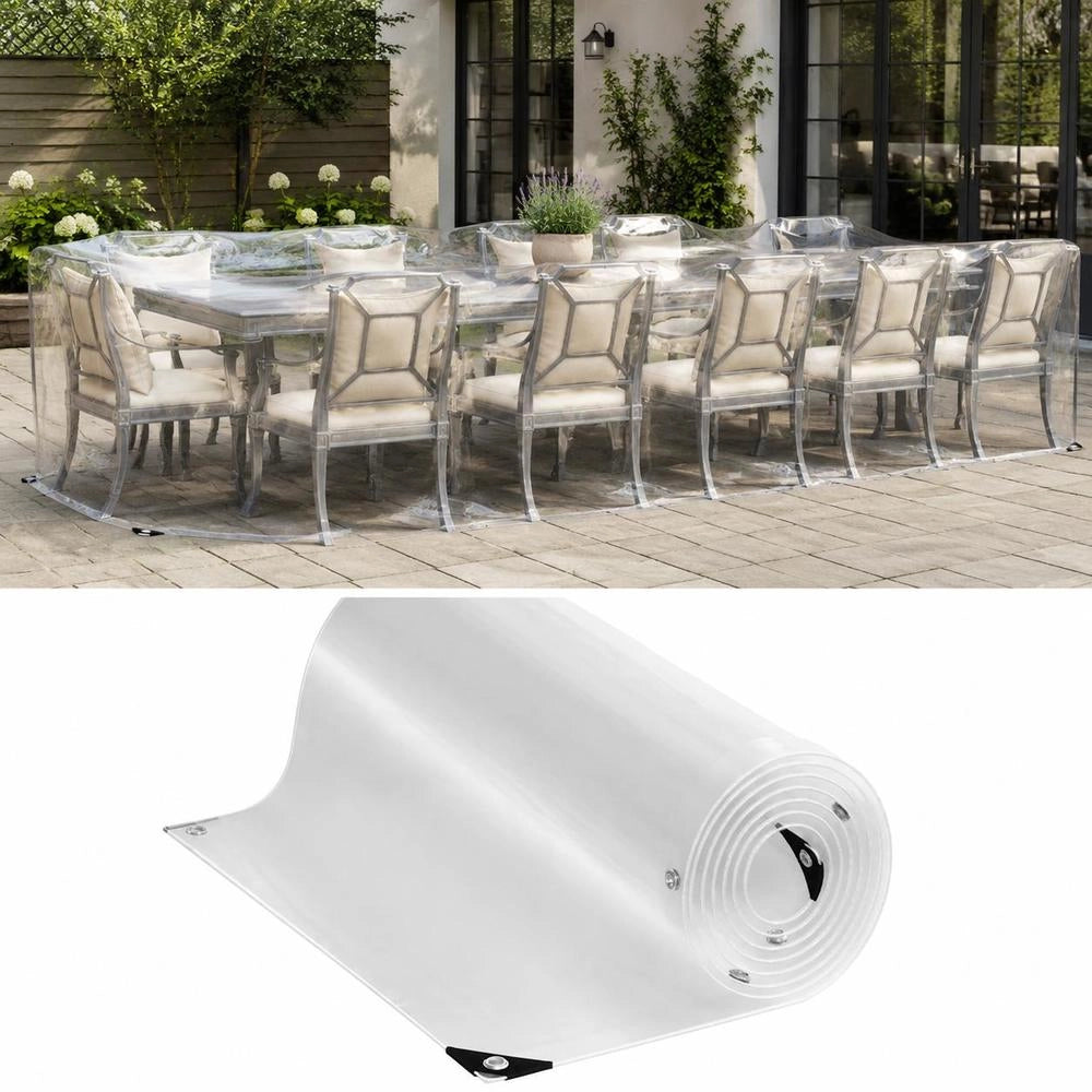 Telo trasparente con occhielli, 3x6 m, in PVC, robusto e resistente, ideale per coperture esterne, giardino e campeggio
