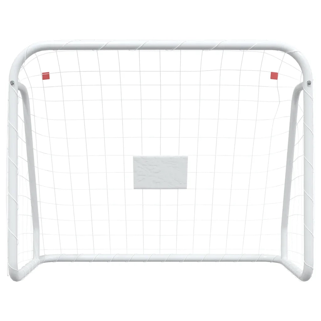 Porta da Calcio con Rete Bianca 125x96x60 cm Acciaio Poliestere CFW9469044