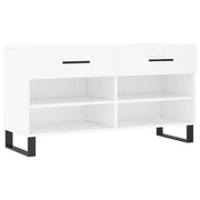Panca Porta Scarpe | Scarpiera | Mobile per scarpe Bianca 102x35x55 cm in Legno Multistrato
