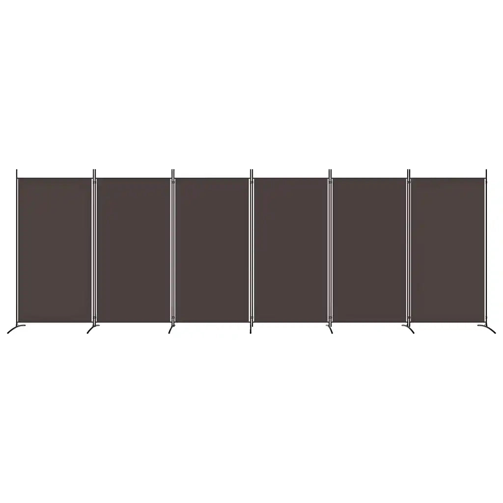Divisorio a 6 Pannelli Marrone 520x180 cm in Tessuto 350271