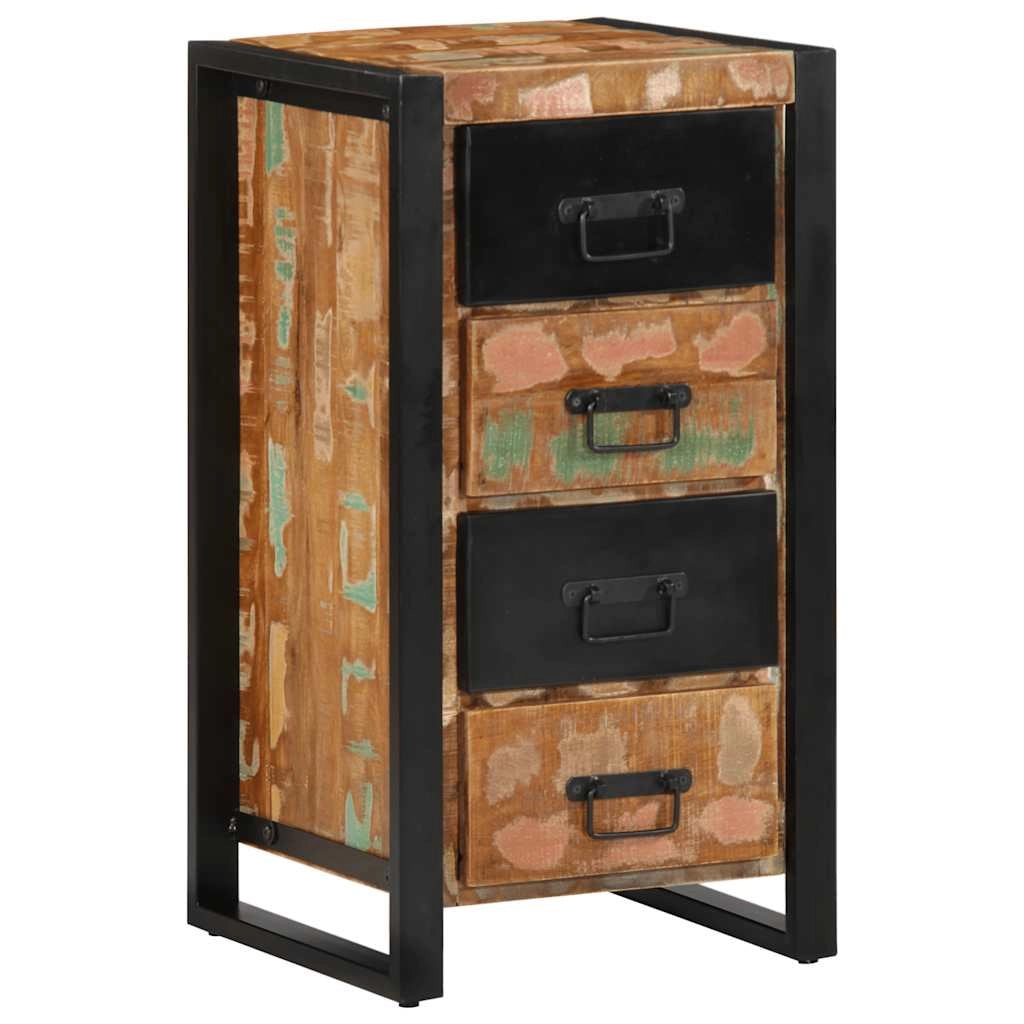 Cassettiera retrò 40 x 40 x 75 cm pratico spazio di archiviazione design unico in legno di recupero multicolore 02_0057627