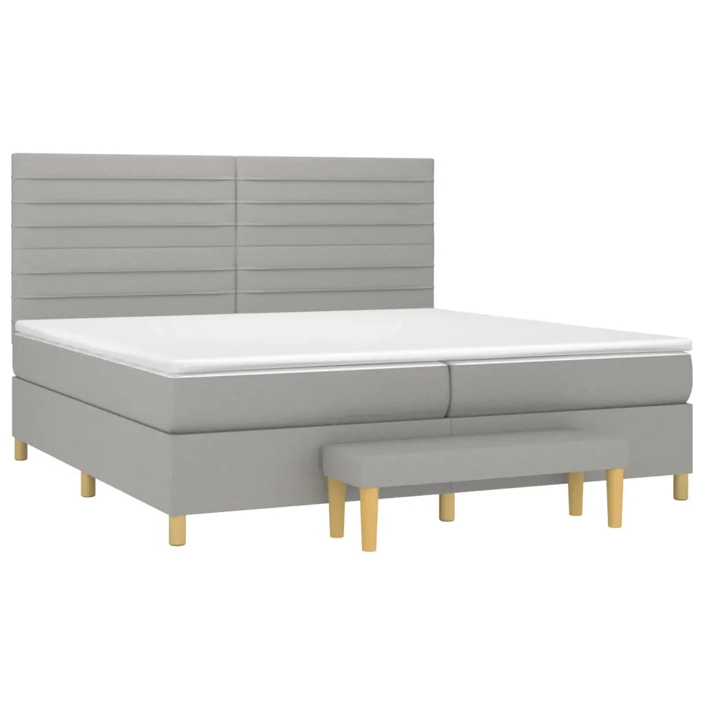 Giroletto a Molle con Materasso Grigio Chiaro 200x200cm Tessuto 3137261