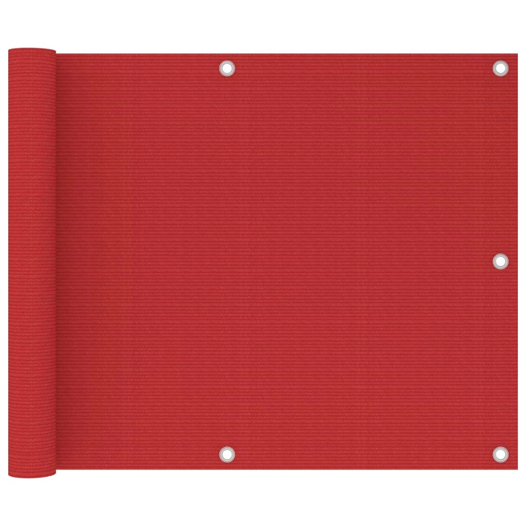 Schermo per balcone schermo per la privacy 75 x 500 cm HDPE rosso 02_0010356