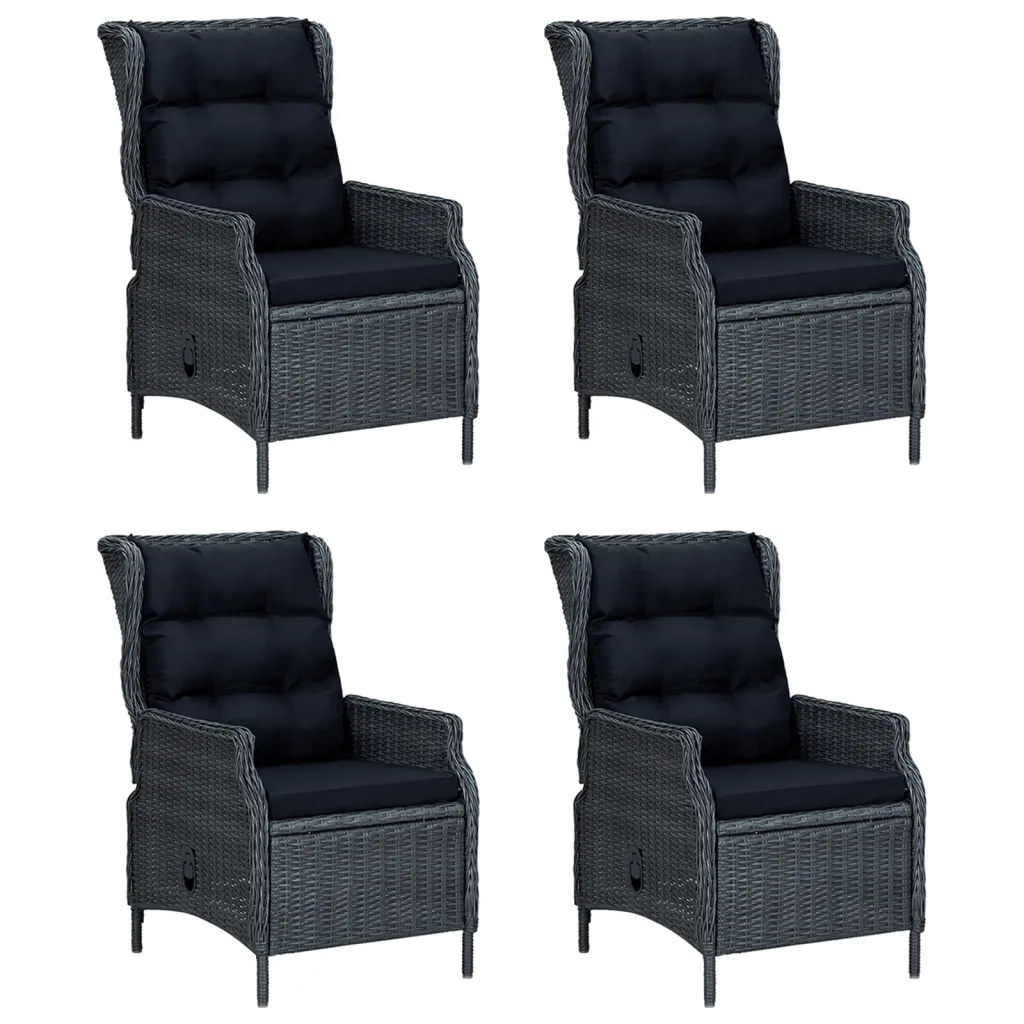 Set da Pranzo da Giardino 5 pz Grigio Scuro in Polyrattan 3156790