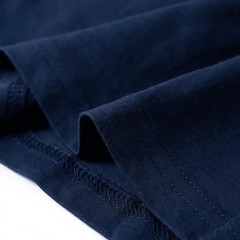 Maglietta Bambino Maniche Lunghe Blu Marino MÃ©lange 116