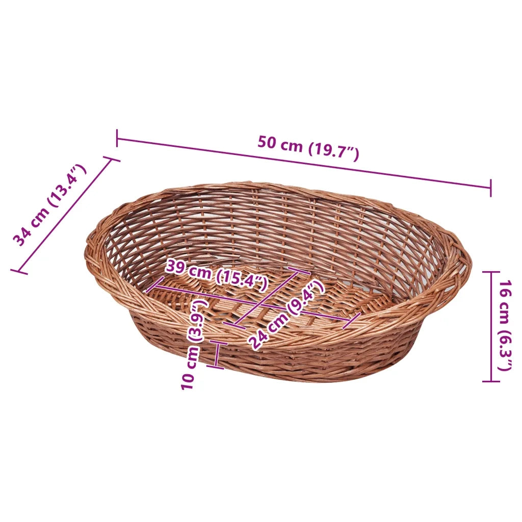 Cesto/Cuccia per Cani in Vimini Naturale 50 cm 170342
