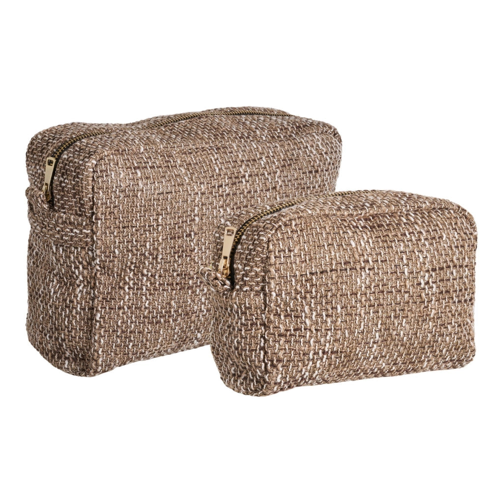 Beauty Case Safi, Marrone, Poliestere, 9x20x14 cm