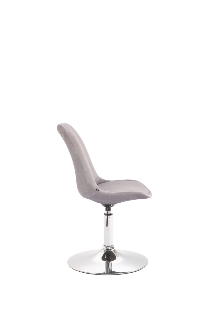 Sedia da pranzo Maverick in velluto grigio,cromo